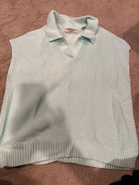 Weatherproof Light Mint Collared V-Neck Sweater Vest